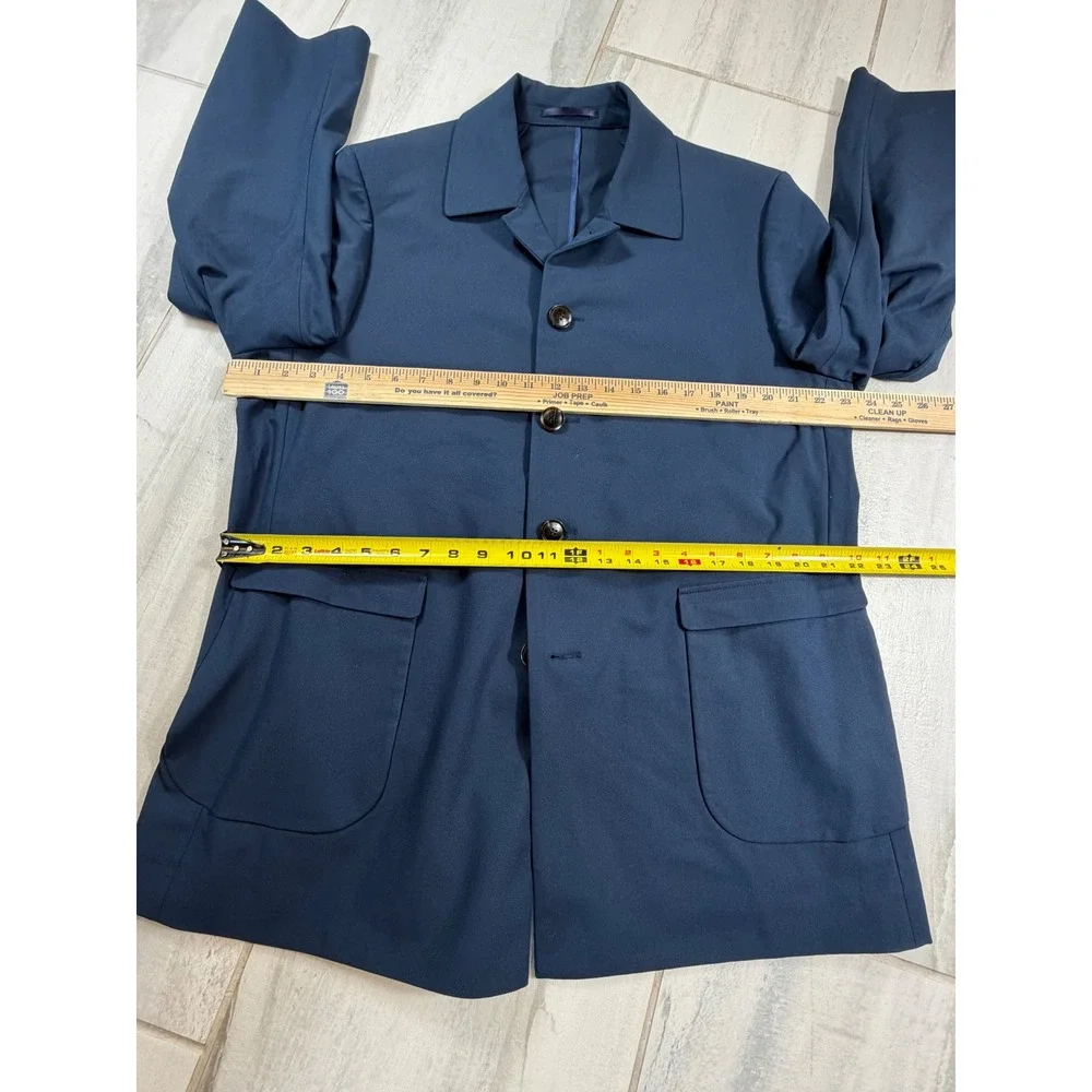 Sene Mens Custom Navy Blue Cotton Chore Coat Blazer Jacket SBNY21030153